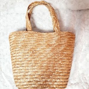 Whicker straw purse medium size